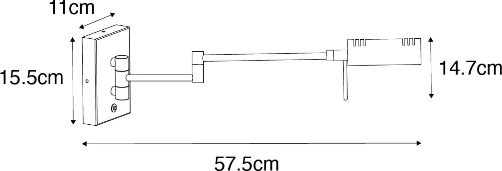 Applique da parete di design nera con LED dimmerabile - Notia