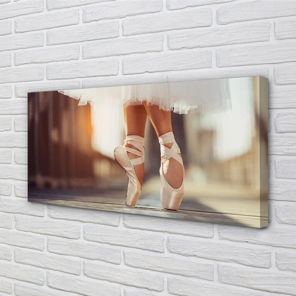 Quadro su tela Gambe delle gambe della ballerina bianca 100x50 cm