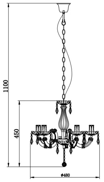 Zuma Line RLD94016-5B - Lampadario su catena MAGNOLIA 5xE14/40W/230V nero