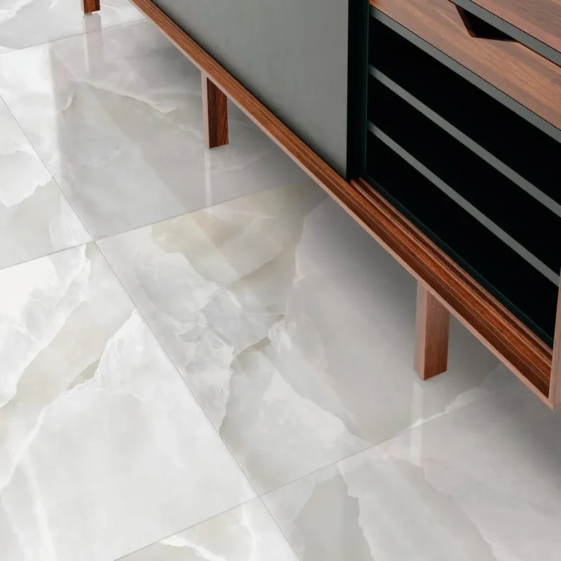 Piastrella da pavimento e rivestimento interno 60 x 60 cm Sp. 9 mm rettificato Venus White in gres porcellanato smaltato lucido bianco traffico medio (pei 2/5) 1.44 mq