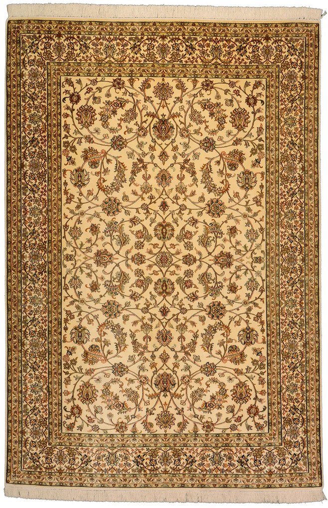 Cashmere Silk Tappeto orientale 190 x 130 Beige (Indian) Annodato A Mano