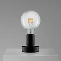 Lampada Mr Magoo da tavolo a batteria in alluminio di colore nera codice 810186