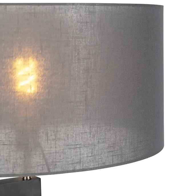 Lampada da terra treppiede in legno nero con paralume grigio 50 cm - Puros