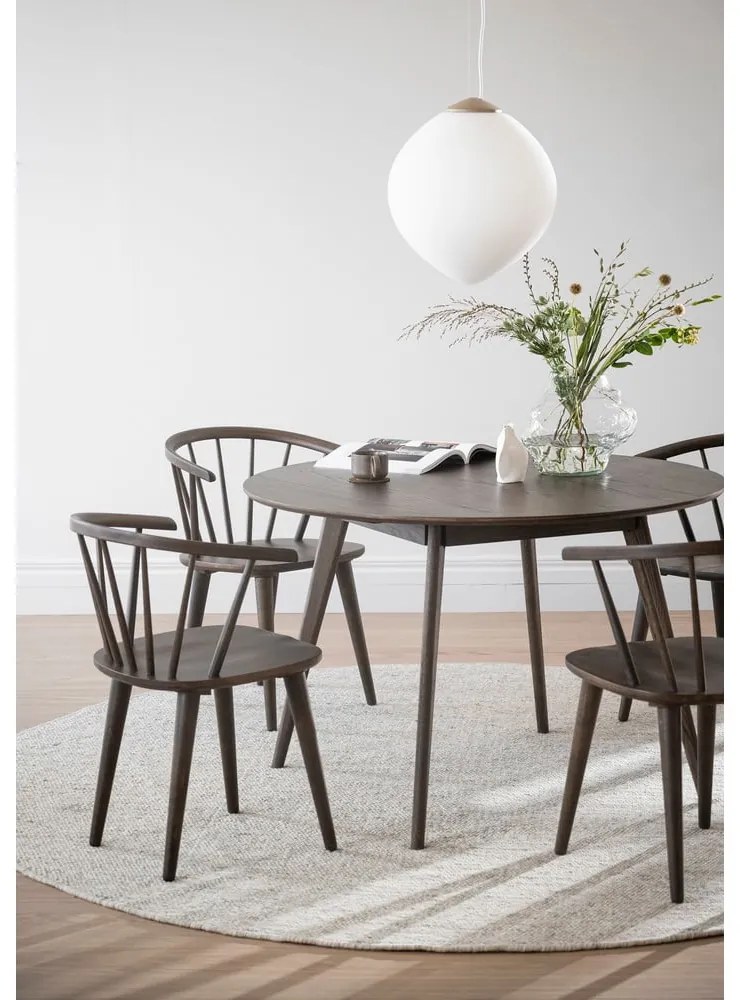 Tavolo da pranzo rotondo in rovere marrone scuro ø 115 cm Yumi - Rowico