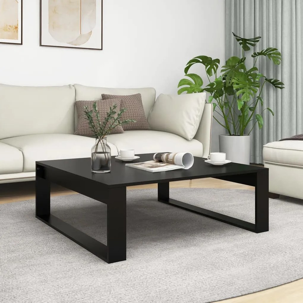 Tavolino Da Salotto Nero 100x100x35 Cm Truciolato /