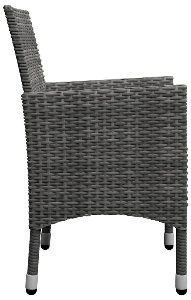 Set Mobili da Pranzo da Giardino 9 pz Polyrattan Acacia Grigio