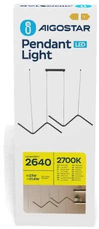 Aigostar - Lampadario LED a sospensione con filo LED/23W/230V 2700K