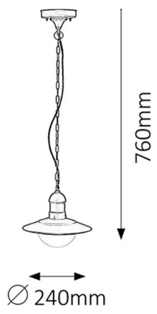 Rabalux 8717 - Lampada a sospensione da esterno OSLO 1xE27/60W nera IP44