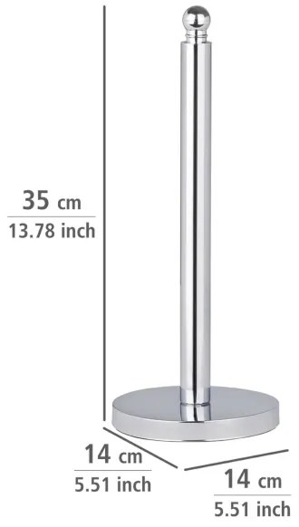 WENKO 16878100 - Portarotolo per carta igienica VITERBO 14x35 cm argento