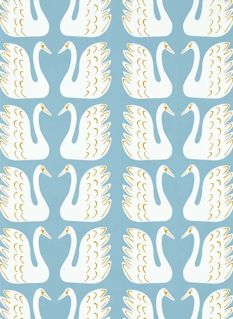 Scion Tapete Swim Swam Swan - Sky/ Chai