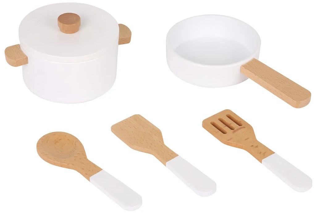 Cucina in legno - bianca con design effetto marmo