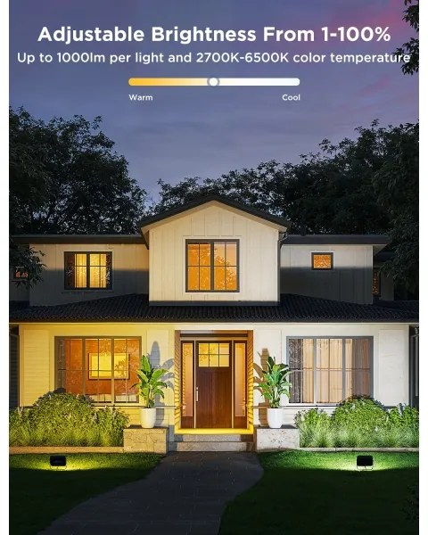 Govee - Set da 4 proiettori LED RGBICWW dimmerabili, 24W, 230V, IP66, compatibili con Matter e Wi‑Fi