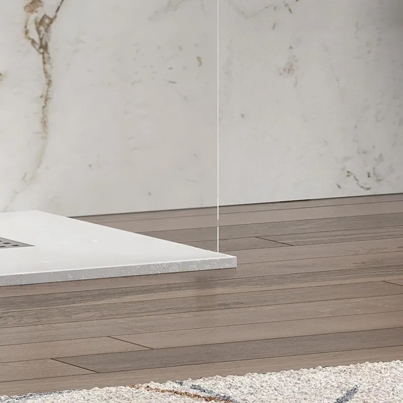 Kamalu - Parete doccia walk in 140 cm trasparente spessore 8mm KW3000