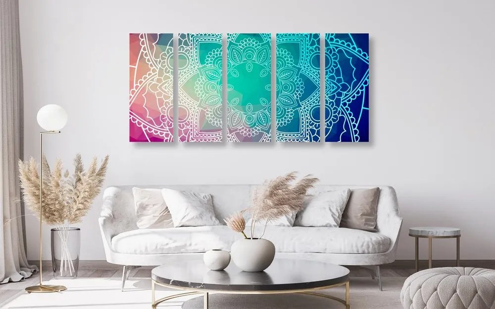 Quadri 5 pezzi – Mandala pastello