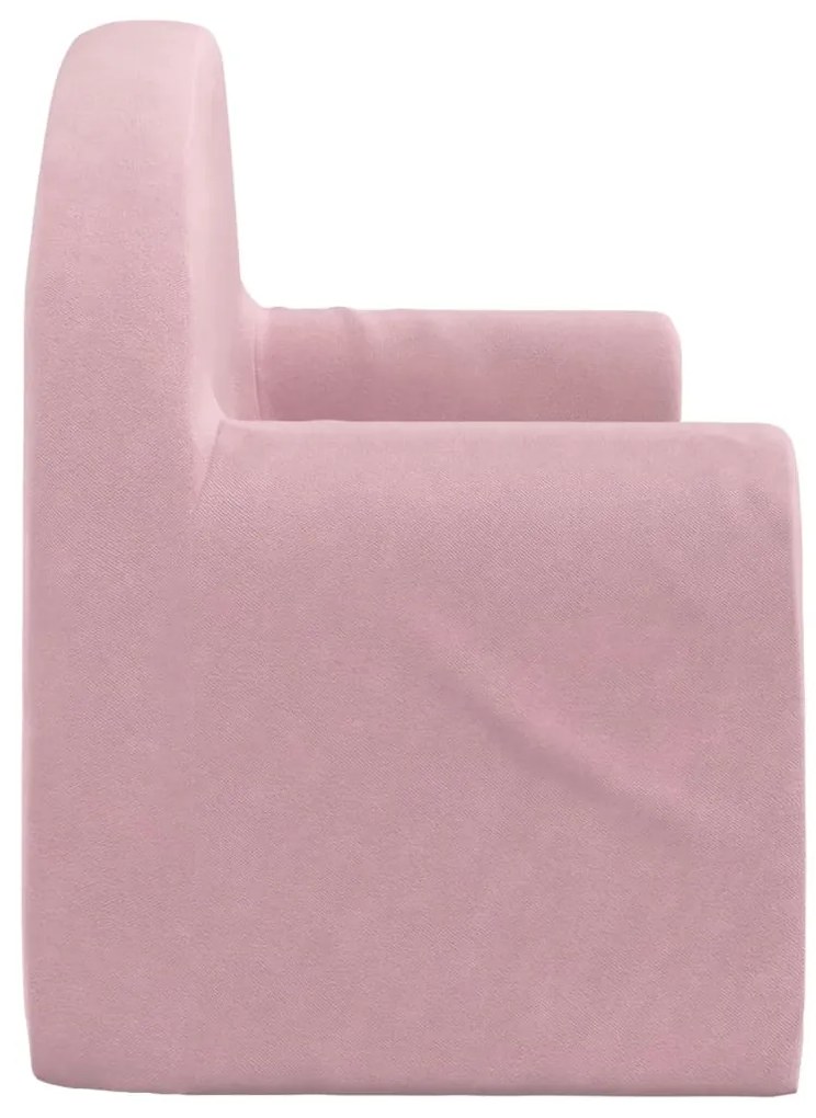 Divano per bambini a 2 posti rosa in morbido peluche