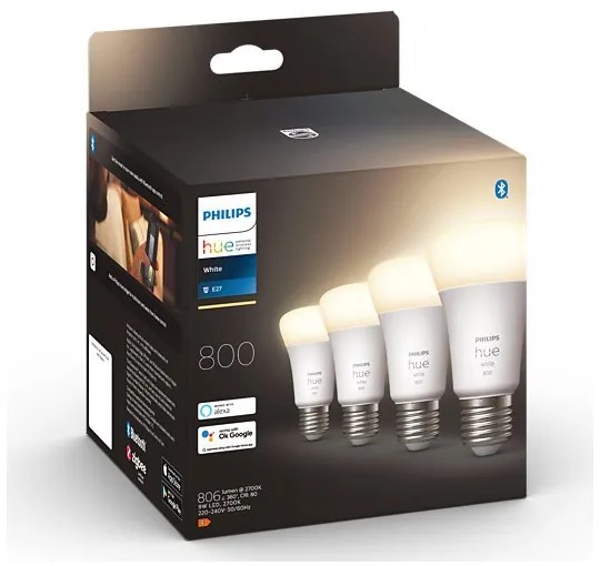 SET 4x Lampadine LED Dimmerabili Philips Hue BIANCO A60 E27/9W/230V 2700K