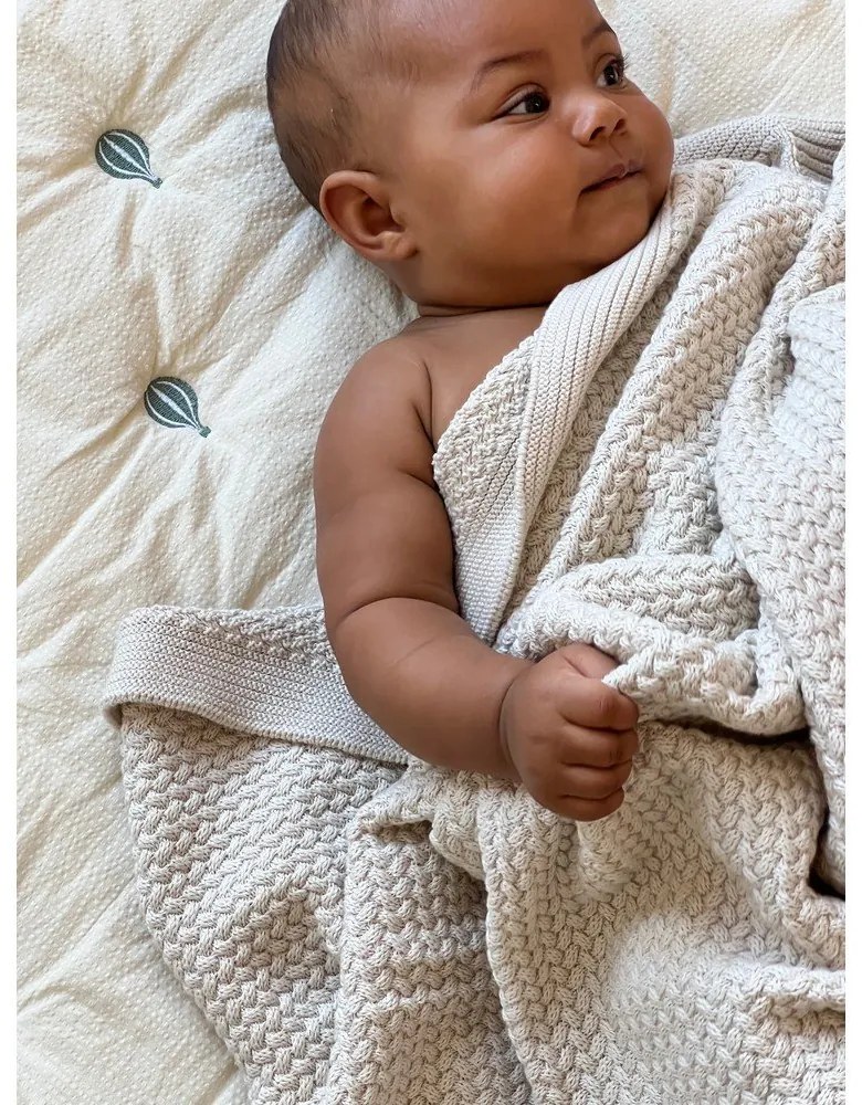 Coperta per bambini giallo chiaro/blu in cotone organico trapuntata 90x120 cm Balloon – Cam Cam Copenhagen