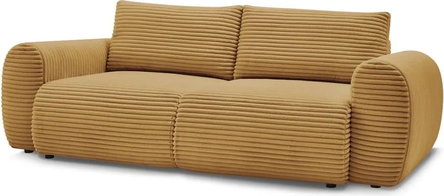 Divano color senape allungabile con rivestimento in velluto a coste 257 cm Lucien – Bobochic Paris