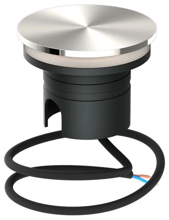 Faro LED interrato da Giardino 6W IP67 24V Luce Radente 360°- Inox Colore Bianco Naturale 4.000K