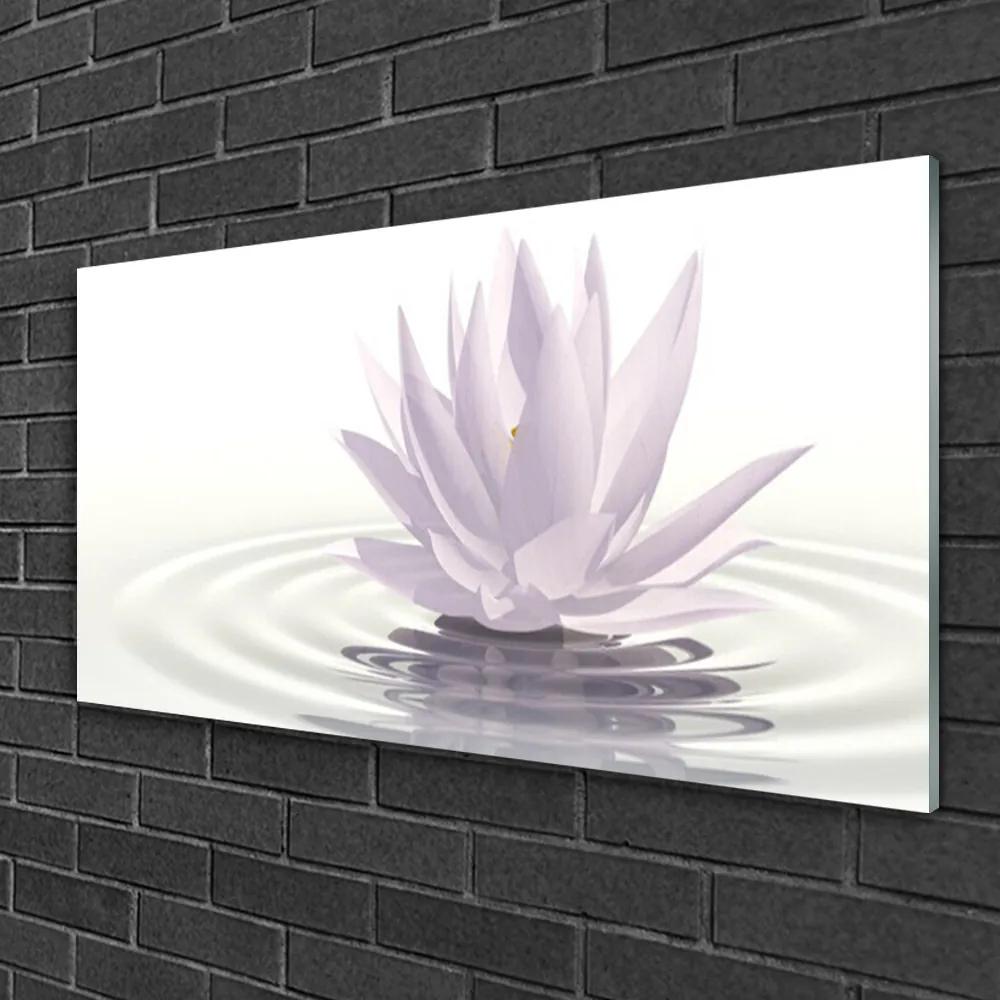 Quadro vetro Arte dell'acqua con i fiori 100x50 cm