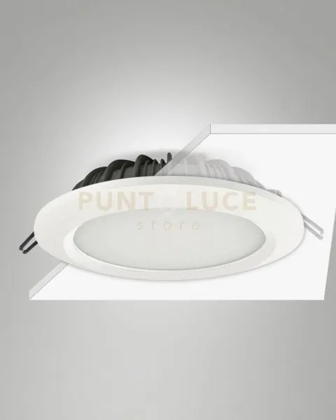 Peggy faretto da incasso 20w 3000k 2520lm bianca ip44 d.20,8cm
