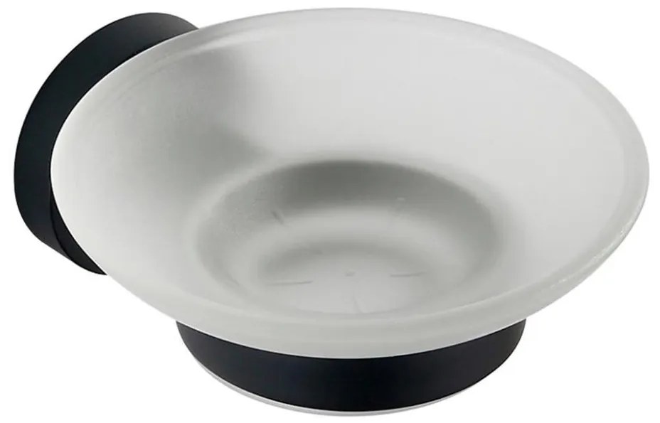 Aqualine - Portasapone a parete SAMBA bianco latte vetro/opaco nero