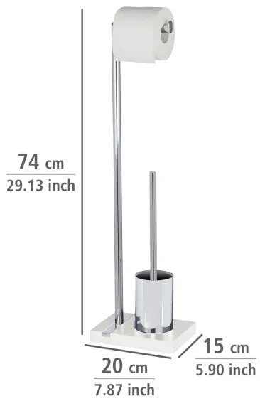 WENKO 20486100 - Scopino WC NOBLE 20x74 cm cromo/bianco