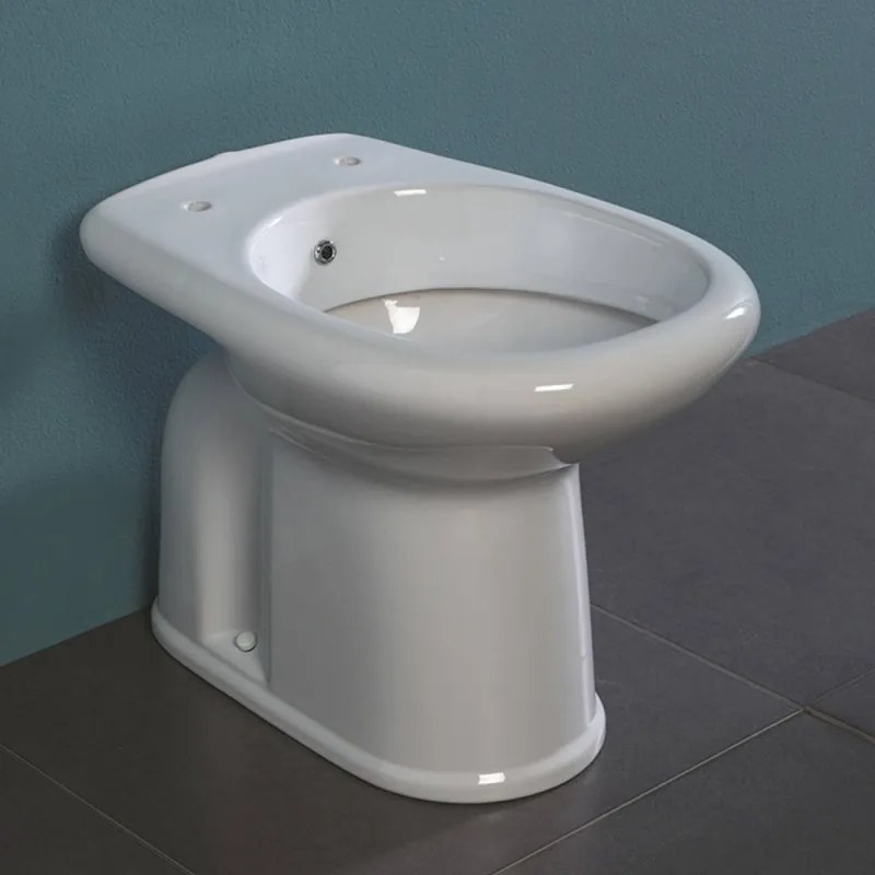 Water bidet combinato in ceramica con scarico a pavimento