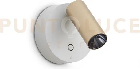 Elf applique a parete con presa usb-c led 3000 k 3w  200 lm dimmera...