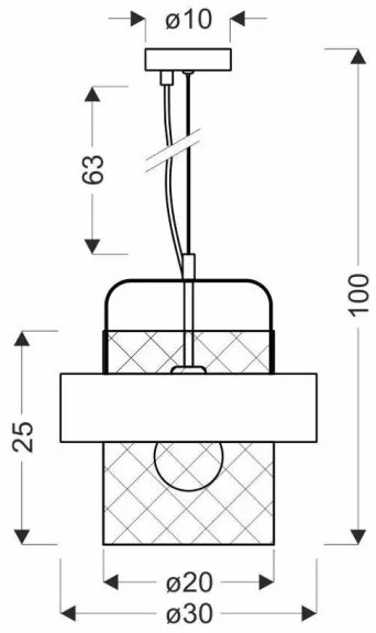 Lampadario a sospensione con filo FIBA 1xE27/60W/230V Oro rosa/nero