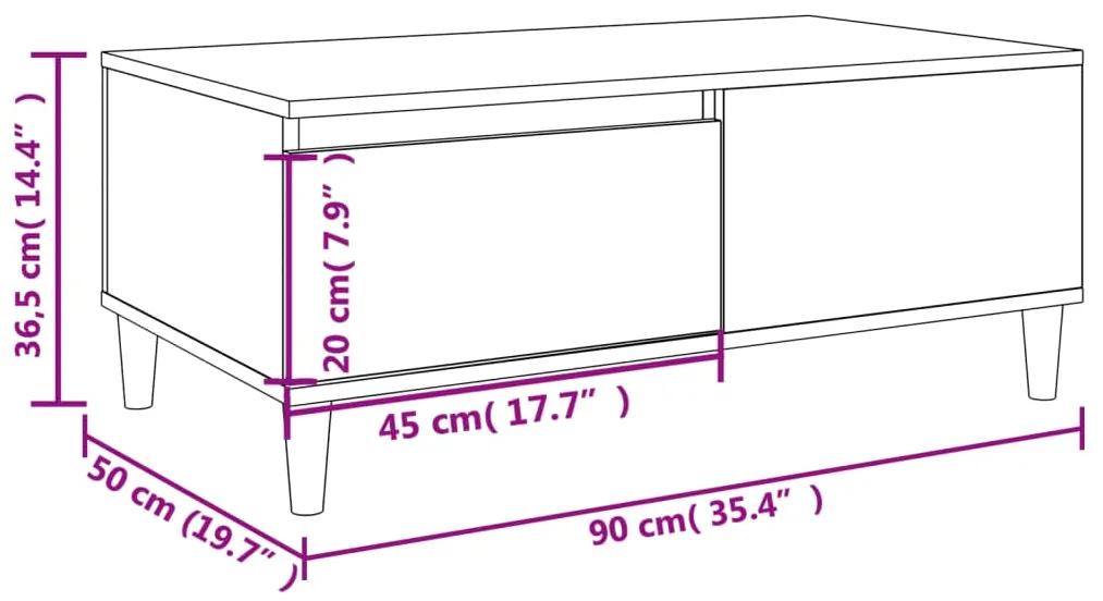Tavolino da Salotto Rovere Marrone 90x50x36,5 cm in Multistrato