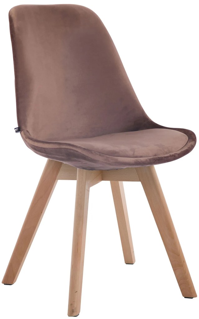 Sedia Da Visita Borneo İn Velluto / Braun / Natura