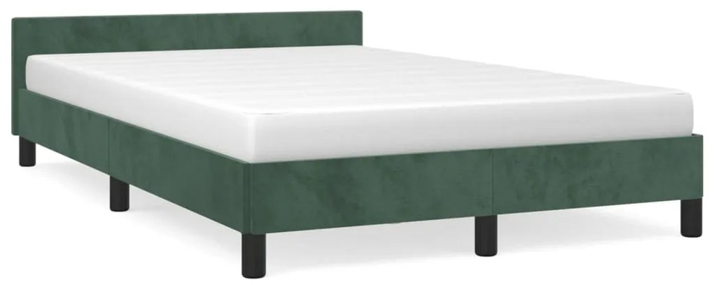 Giroletto Senza Materasso Verde Scuro 120x190 Cm Velluto /