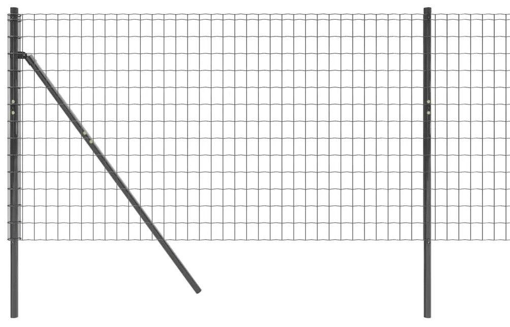 Recinzione Metallica Antracite 1,1x10 m in Acciaio Zincato