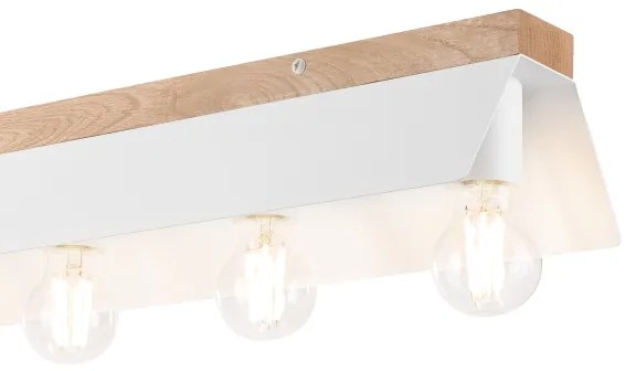 Plafoniera ESME 5xE27/15W/230V bianco/quercia