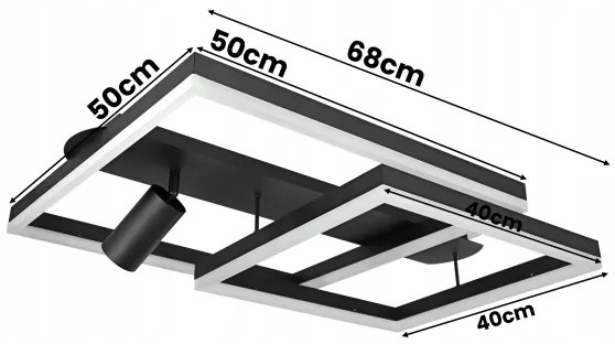 Plafoniera LED LED/38W/230V + 1xGU10/30W nera
