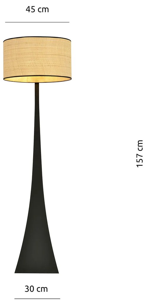 Piantana Contemporaneo Indra Acciaio Nero Marrone 1 Luce E27 Ip20