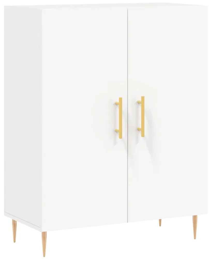 Credenza Bianca 69,5x34x180 cm in Legno Multistrato