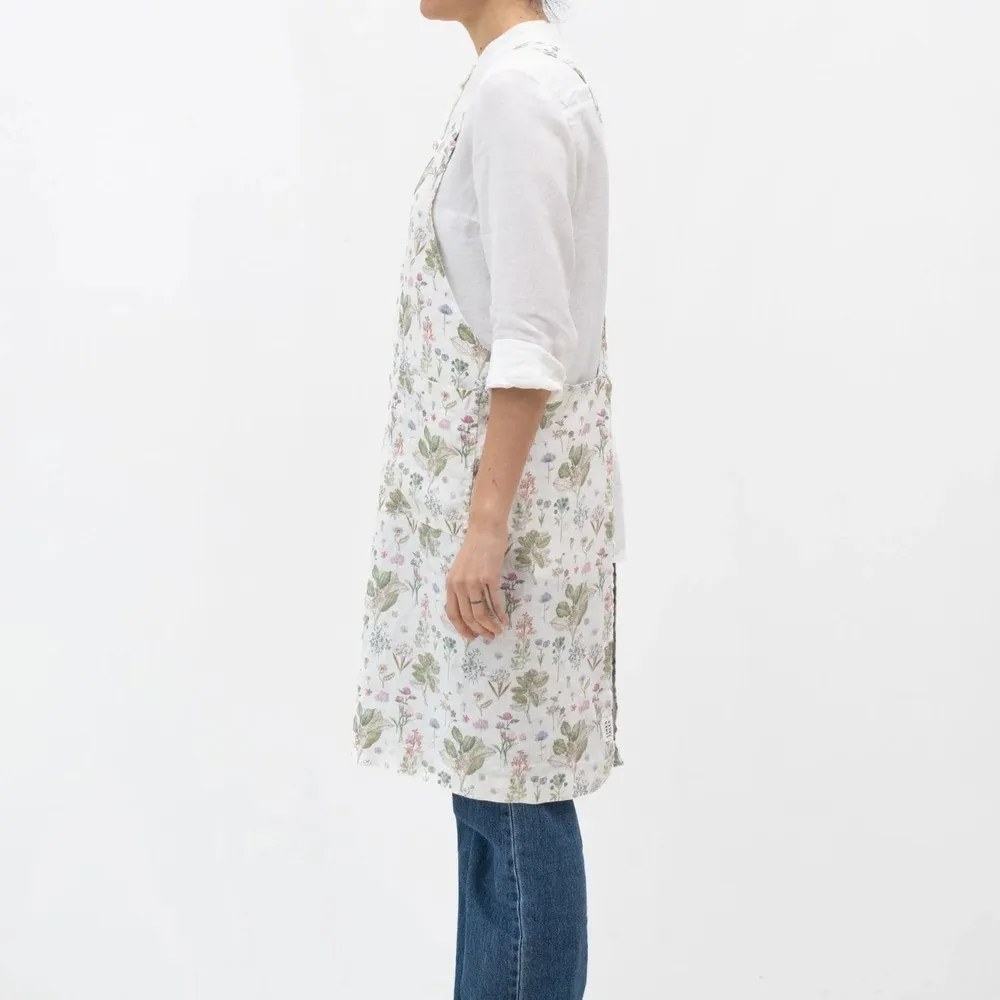 Grembiule in lino White Botany - Linen Tales
