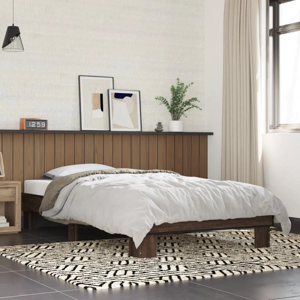 Giroletto Rovere Marrone 90x190 Cm Legno Multistrato E Metallo /