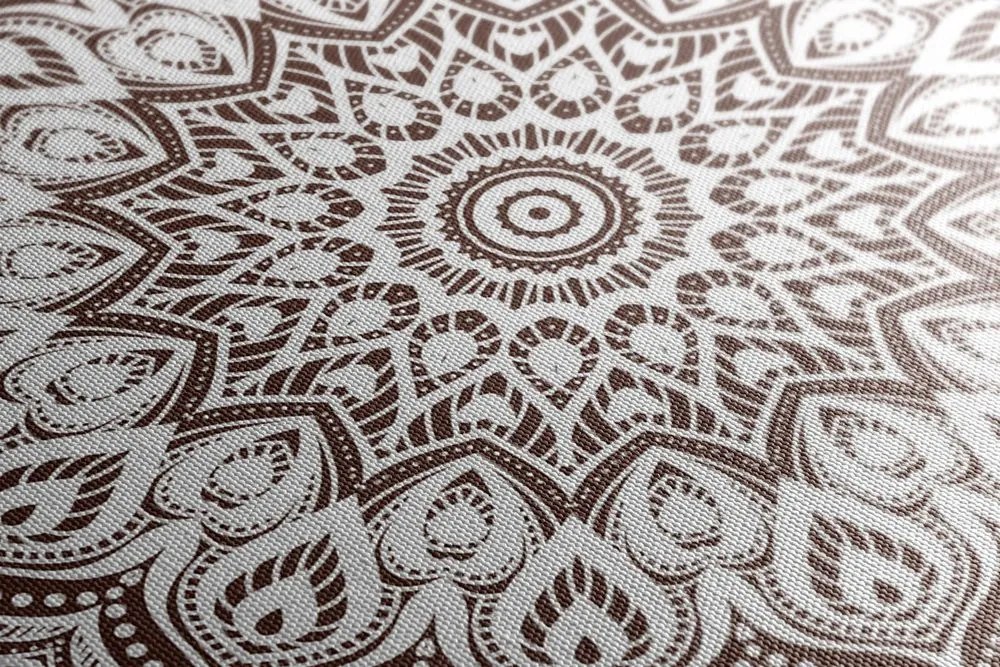 Stampa su tela – Mandala armonia su sfondo marrone