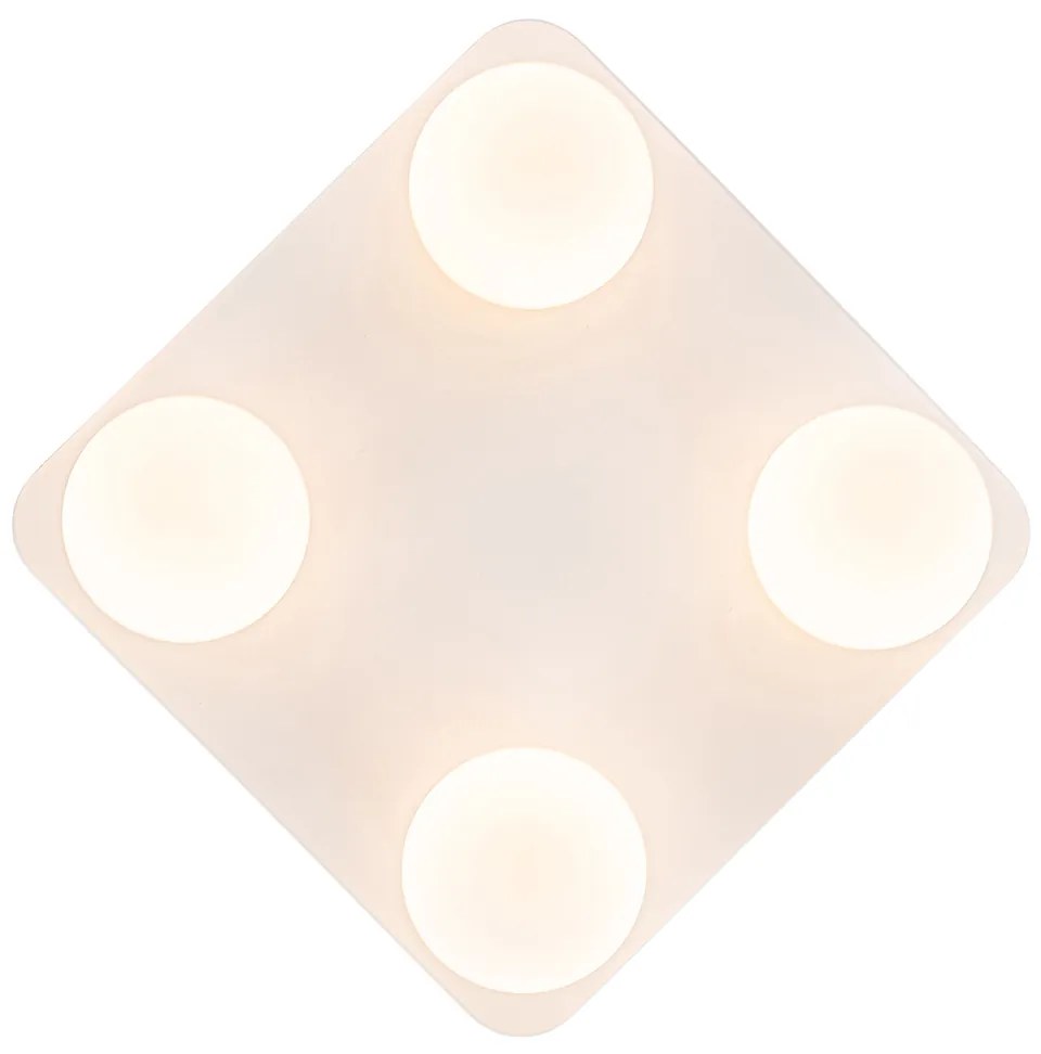 Plafoniera da bagno moderna bianca quadrata 4 luci - Cederic