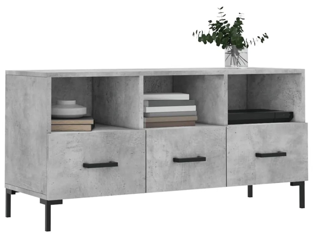 Mobile Porta TV Grigio Cemento 102x36x50 cm Legno Multistrato