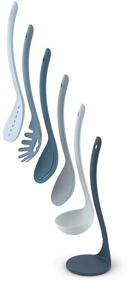 Set di 5 utensili da cucina blu con supporto Nest Utensils Plus Nest Sky - Joseph Joseph