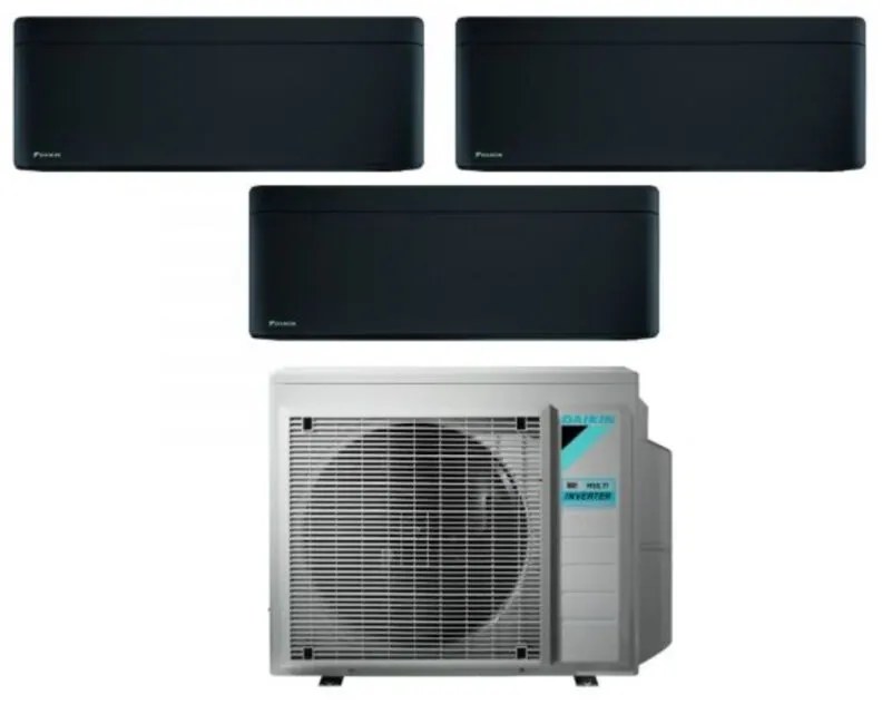Daikin - Climatizzatore Condizionatore Bluevolution Trial Split Inverter serie stylish total black 7+9+12 con 3MXM52N R-32 Wi-Fi Integrato
