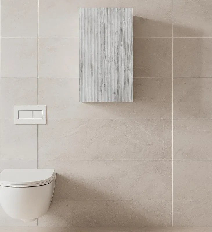 Pensile bagno Portofino grigio antico in vetro, 1 anta apertura da sinistra P 15 x L 25 x H 50 cm