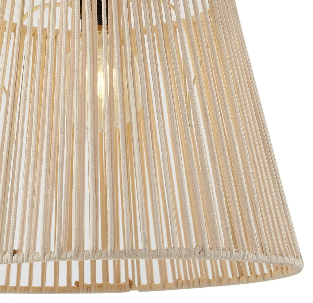 Plafoniera da esterno Japandi con corda beige IP54 - Jayla