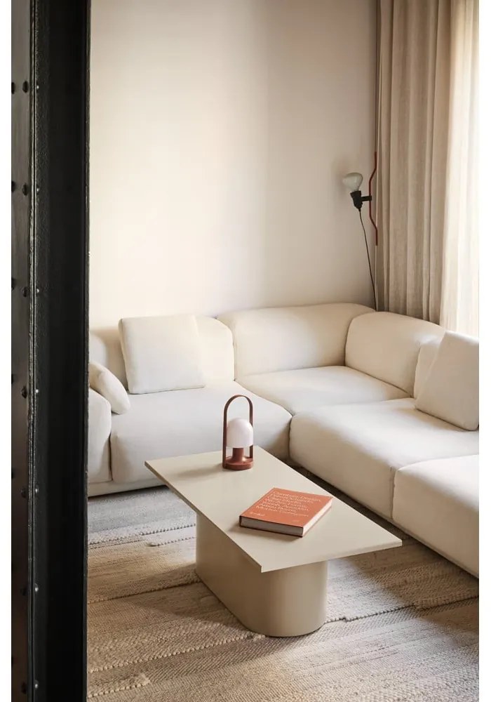 Tavolino da salotto color crema 50x111 cm Totem – Teulat