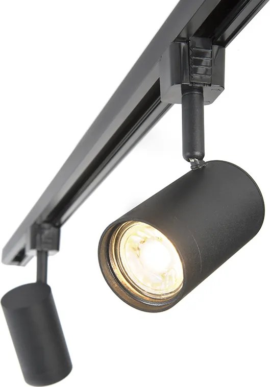 Sistema a binario 1-fase intelligente 5 faretti incl. 5 GU10 nero - Jeana