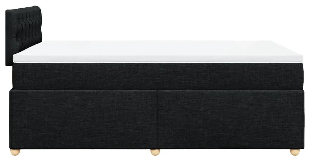 Giroletto a molle con materasso nero 120x190 cm in tessuto